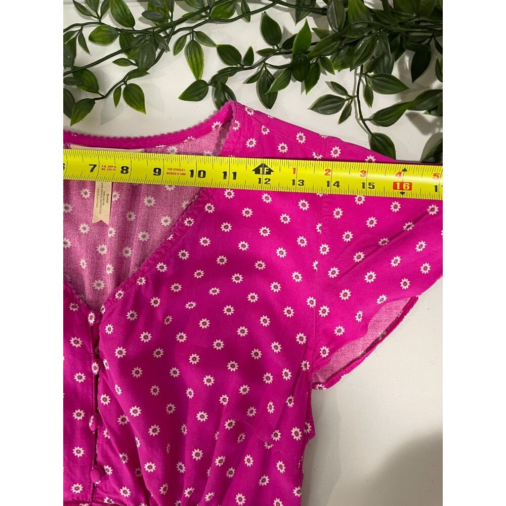 Matilda Jane Pink Floral Dress With Ruched Waist & Button Details - Picture 12 of 16